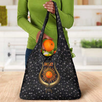 Hesat Solar Horn Symbol Grocery Bag Egyptian Cosmic Cow in Starry Milky Way