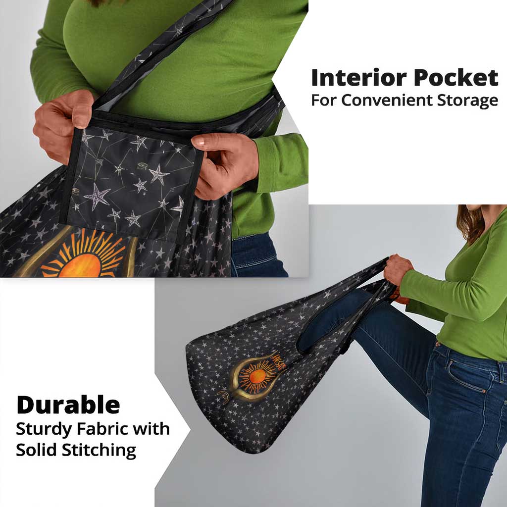 Hesat Solar Horn Symbol Grocery Bag Egyptian Cosmic Cow in Starry Milky Way