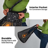 Hesat Solar Horn Symbol Grocery Bag Egyptian Cosmic Cow in Starry Milky Way