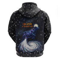 Hesat Solar Horn Symbol Hoodie Egyptian Cosmic Cow in Starry Milky Way