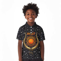 Hesat Solar Horn Symbol Kid Polo Shirt Egyptian Cosmic Cow in Starry Milky Way