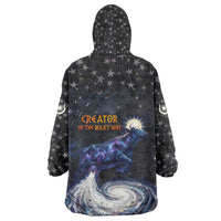 Hesat Solar Horn Symbol Kid Wearable Blanket Hoodie Egyptian Cosmic Cow in Starry Milky Way
