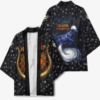 Hesat Solar Horn Symbol Kimono Egyptian Cosmic Cow in Starry Milky Way