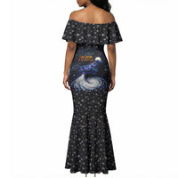 Hesat Solar Horn Symbol Mermaid Dress Egyptian Cosmic Cow in Starry Milky Way
