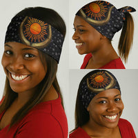 Hesat Solar Horn Symbol Neck Gaiter Egyptian Cosmic Cow in Starry Milky Way