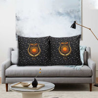 Hesat Solar Horn Symbol Pillow Cover Egyptian Cosmic Cow in Starry Milky Way