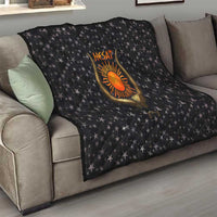Hesat Solar Horn Symbol Quilt Egyptian Cosmic Cow in Starry Milky Way