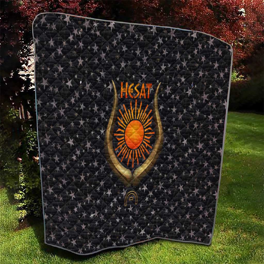Hesat Solar Horn Symbol Quilt Egyptian Cosmic Cow in Starry Milky Way