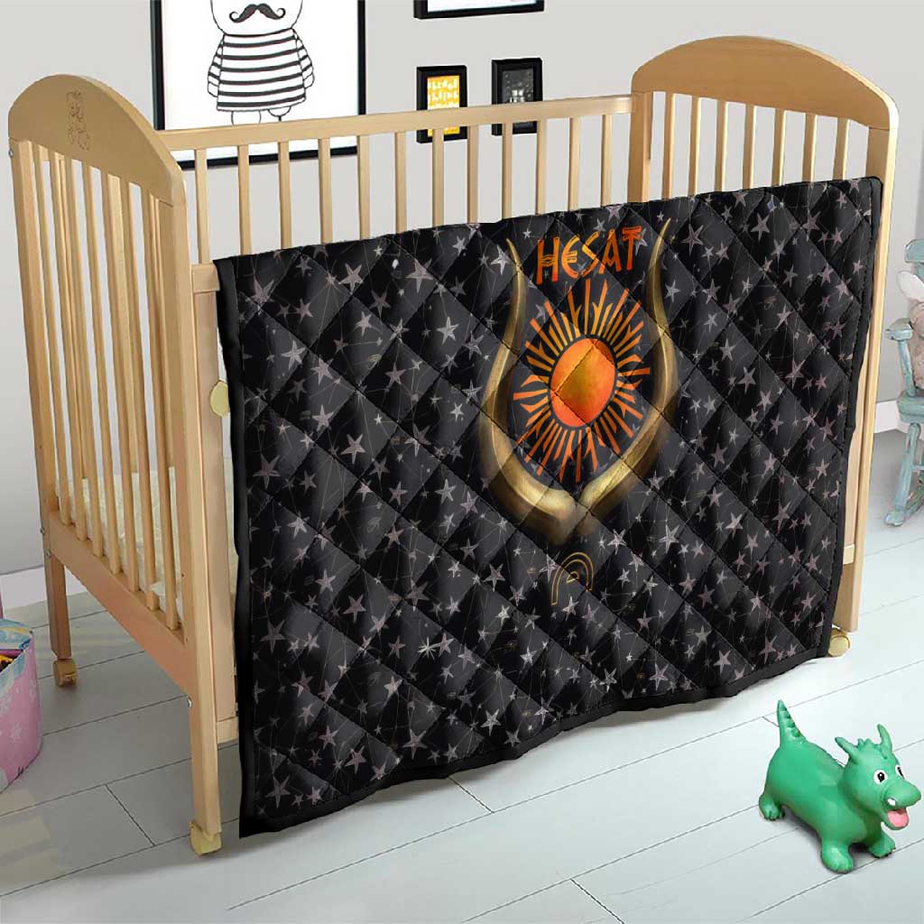 Hesat Solar Horn Symbol Quilt Egyptian Cosmic Cow in Starry Milky Way