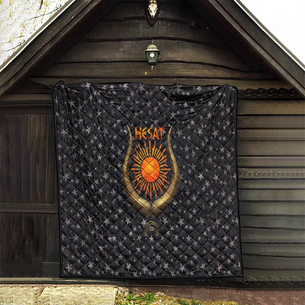 Hesat Solar Horn Symbol Quilt Egyptian Cosmic Cow in Starry Milky Way