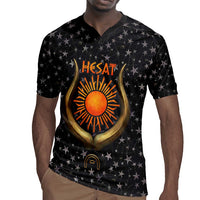 Hesat Solar Horn Symbol Rugby Jersey Egyptian Cosmic Cow in Starry Milky Way