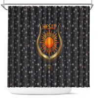 Hesat Solar Horn Symbol Shower Curtain Egyptian Cosmic Cow in Starry Milky Way