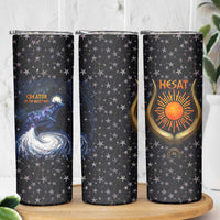 Hesat Solar Horn Symbol Skinny Tumbler Egyptian Cosmic Cow in Starry Milky Way