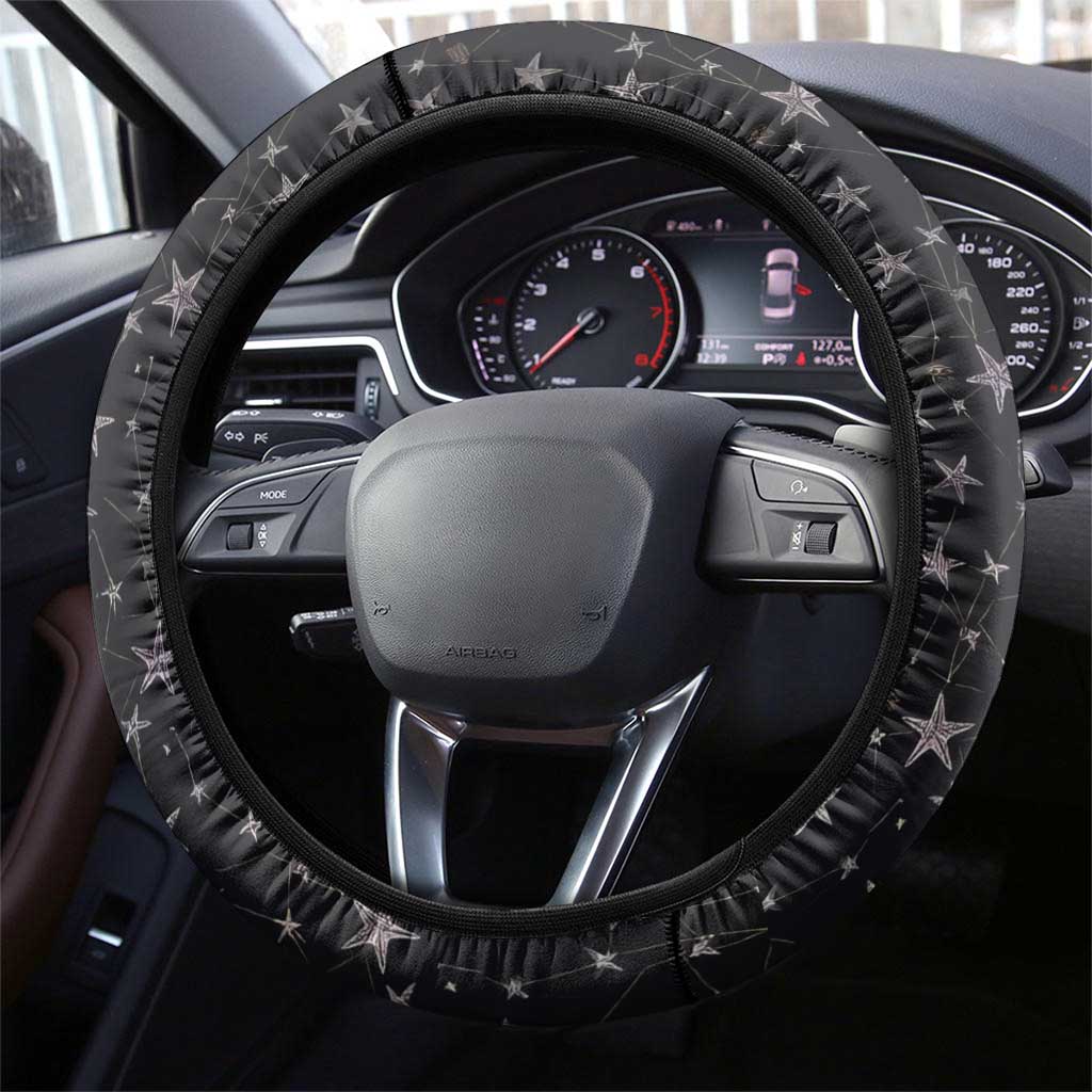 Hesat Solar Horn Symbol Steering Wheel Cover Egyptian Cosmic Cow in Starry Milky Way