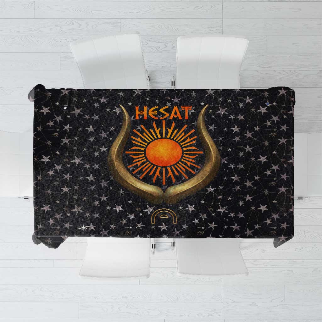 Hesat Solar Horn Symbol Tablecloth Egyptian Cosmic Cow in Starry Milky Way