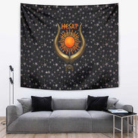 Hesat Solar Horn Symbol Tapestry Egyptian Cosmic Cow in Starry Milky Way