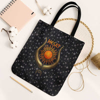 Hesat Solar Horn Symbol Tote Bag Egyptian Cosmic Cow in Starry Milky Way