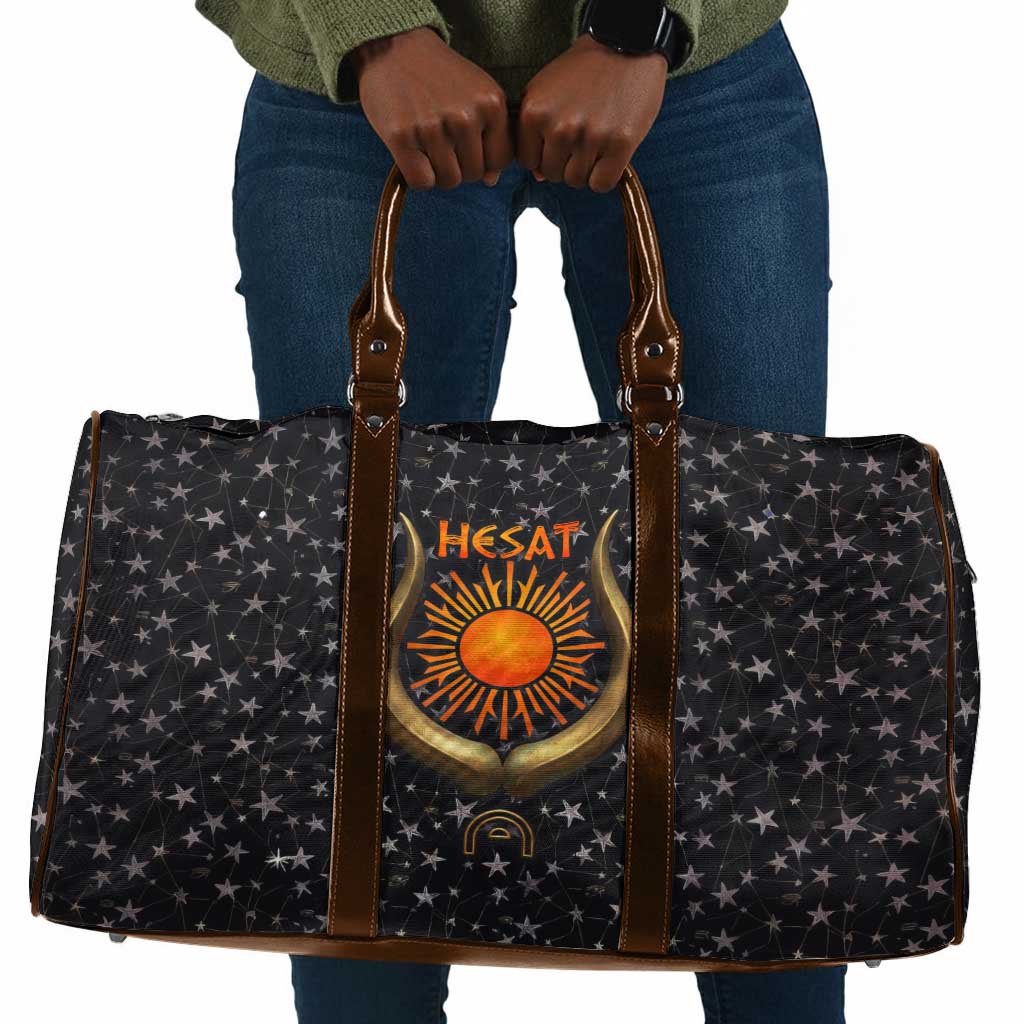 Hesat Solar Horn Symbol Travel Bag Egyptian Cosmic Cow in Starry Milky Way