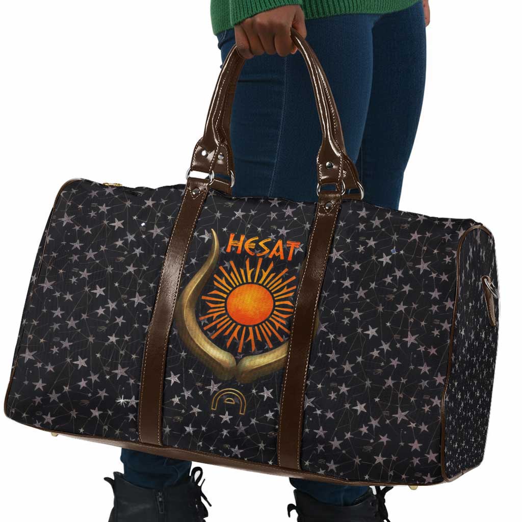 Hesat Solar Horn Symbol Travel Bag Egyptian Cosmic Cow in Starry Milky Way