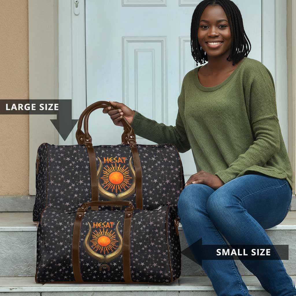 Hesat Solar Horn Symbol Travel Bag Egyptian Cosmic Cow in Starry Milky Way