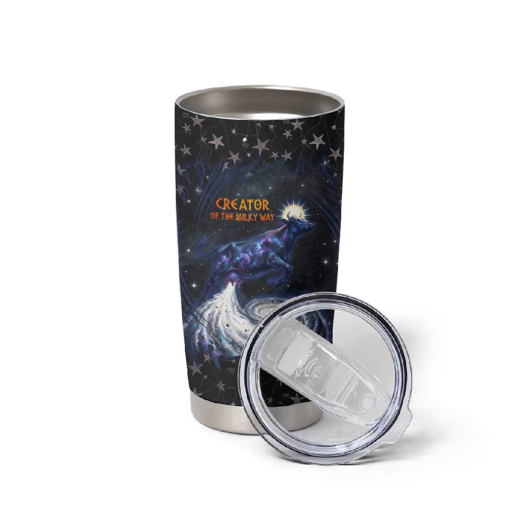 Hesat Solar Horn Symbol Tumbler Cup Egyptian Cosmic Cow in Starry Milky Way