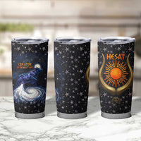 Hesat Solar Horn Symbol Tumbler Cup Egyptian Cosmic Cow in Starry Milky Way