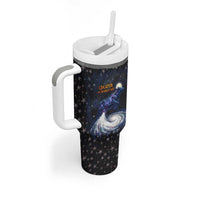 Hesat Solar Horn Symbol Tumbler With Handle Egyptian Cosmic Cow in Starry Milky Way