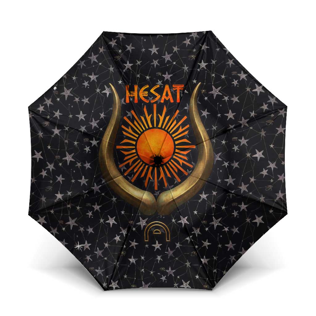 Hesat Solar Horn Symbol Umbrella Egyptian Cosmic Cow in Starry Milky Way