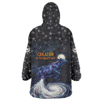 Hesat Solar Horn Symbol Wearable Blanket Hoodie Egyptian Cosmic Cow in Starry Milky Way