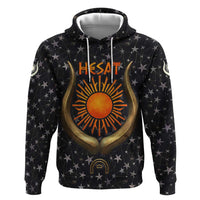 Hesat Solar Horn Symbol Zip Hoodie Egyptian Cosmic Cow in Starry Milky Way