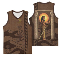 Imenet Sunlit Temple Columns Basketball Jersey with Ancient Egyptian Offering Scene