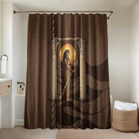 Imenet Sunlit Temple Columns Bathroom Set with Ancient Egyptian Offering Scene