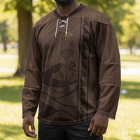Imenet Sunlit Temple Columns Hockey Jersey with Ancient Egyptian Offering Scene