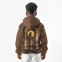 Imenet Sunlit Temple Columns Kid Hoodie with Ancient Egyptian Offering Scene