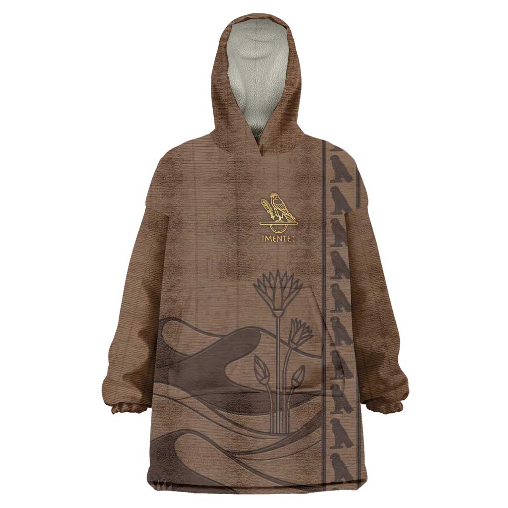Imenet Sunlit Temple Columns Kid Wearable Blanket Hoodie with Ancient Egyptian Offering Scene