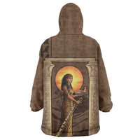 Imenet Sunlit Temple Columns Kid Wearable Blanket Hoodie with Ancient Egyptian Offering Scene