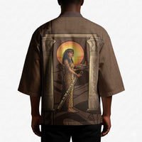 Imenet Sunlit Temple Columns Kimono with Ancient Egyptian Offering Scene