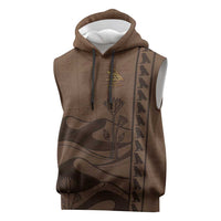 Imenet Sunlit Temple Columns Sleeveless Hoodie with Ancient Egyptian Offering Scene