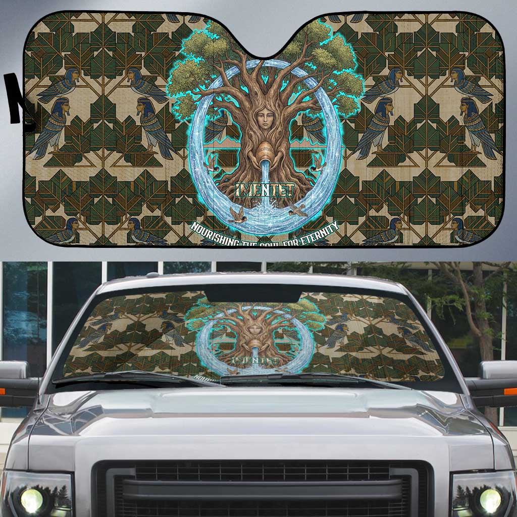 Imentet Egyptian Auto Sun Shade with Eye of Horus and Eternal Tree in Afterlife