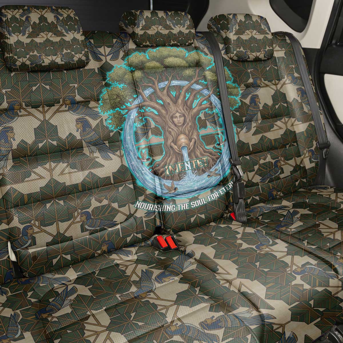 Imentet Egyptian Back Car Seat Cover with Eye of Horus and Eternal Tree in Afterlife