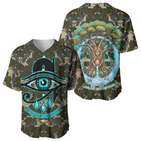 Imentet Egyptian Baseball Jersey with Eye of Horus and Eternal Tree in Afterlife