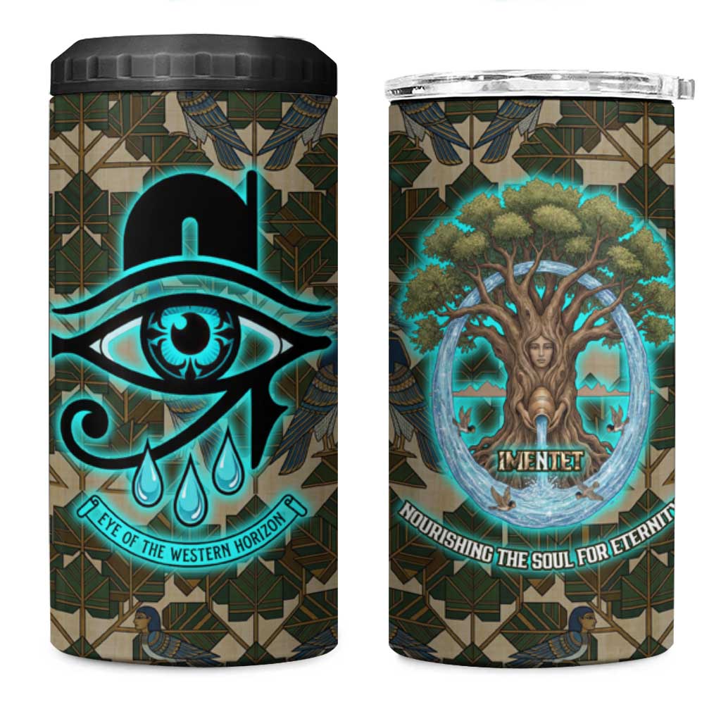 Imentet Egyptian 4 in 1 Can Cooler Tumbler with Eye of Horus and Eternal Tree in Afterlife