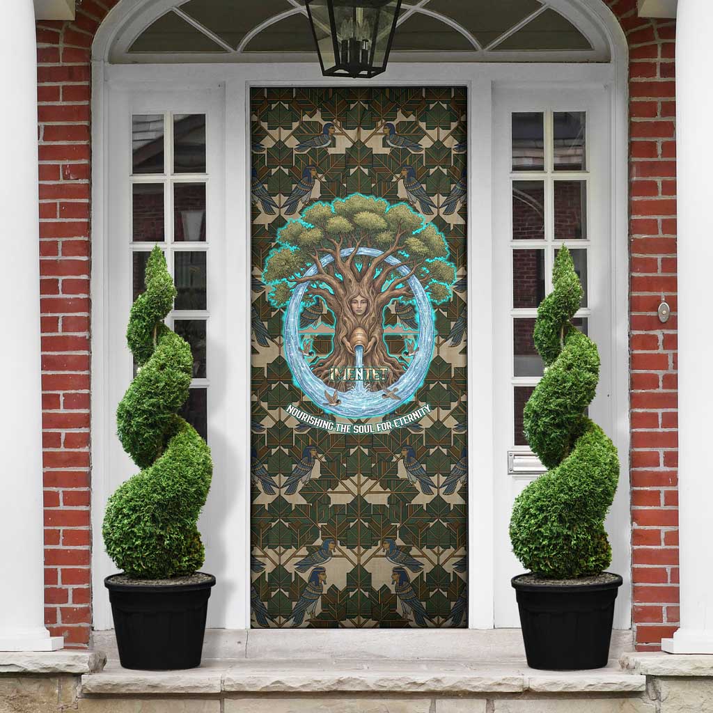 Imentet Egyptian Door Cover with Eye of Horus and Eternal Tree in Afterlife