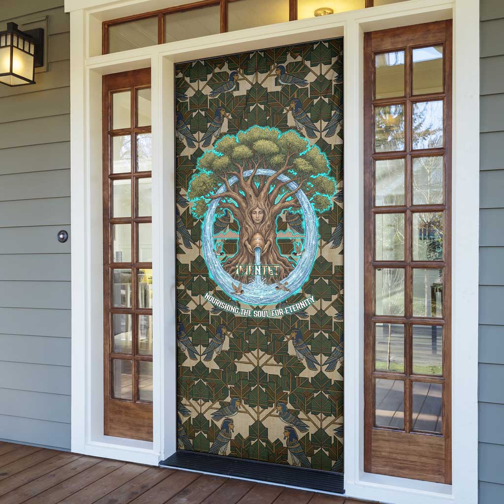 Imentet Egyptian Door Cover with Eye of Horus and Eternal Tree in Afterlife