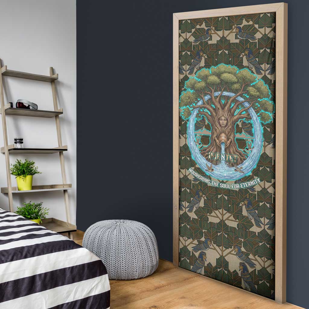 Imentet Egyptian Door Cover with Eye of Horus and Eternal Tree in Afterlife