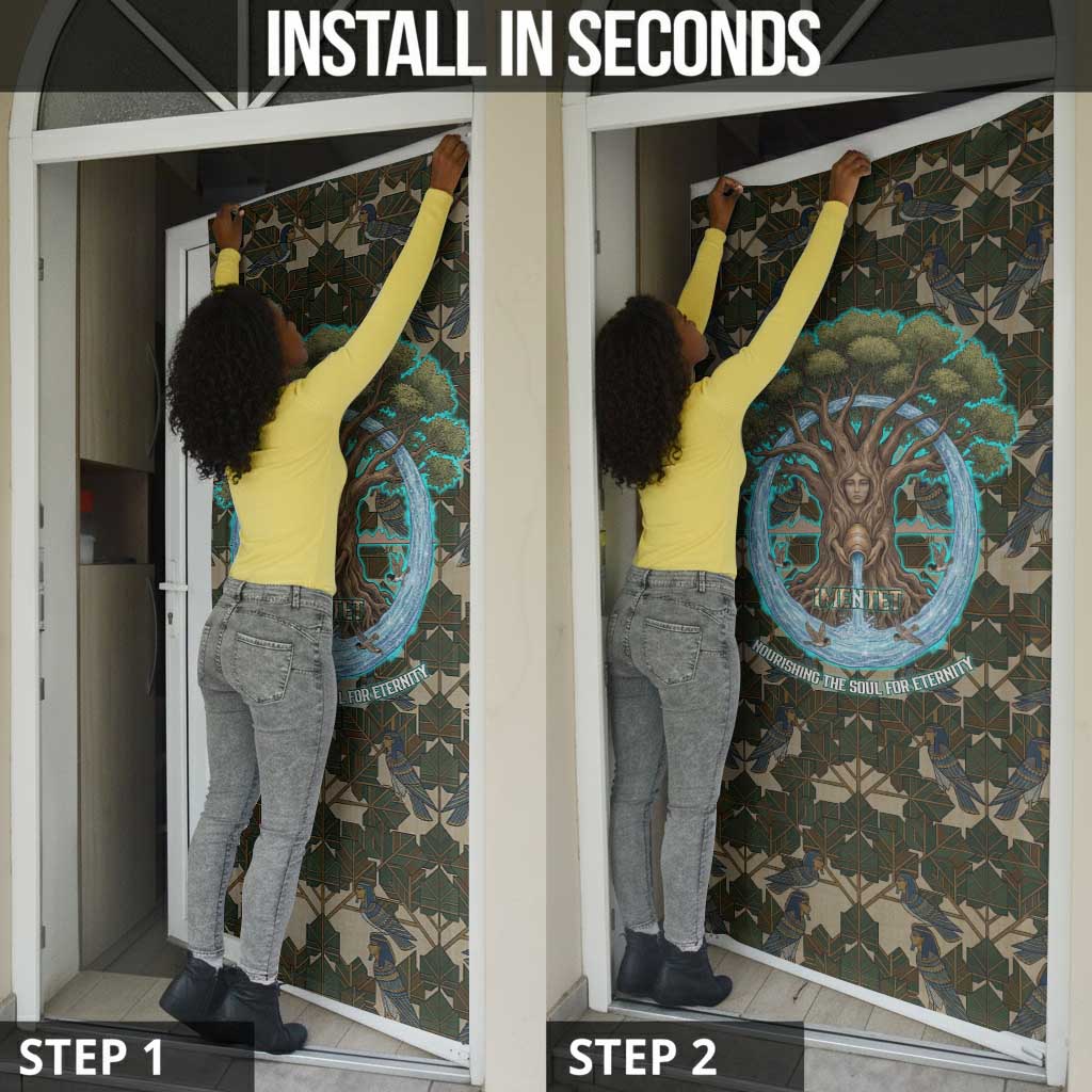 Imentet Egyptian Door Cover with Eye of Horus and Eternal Tree in Afterlife