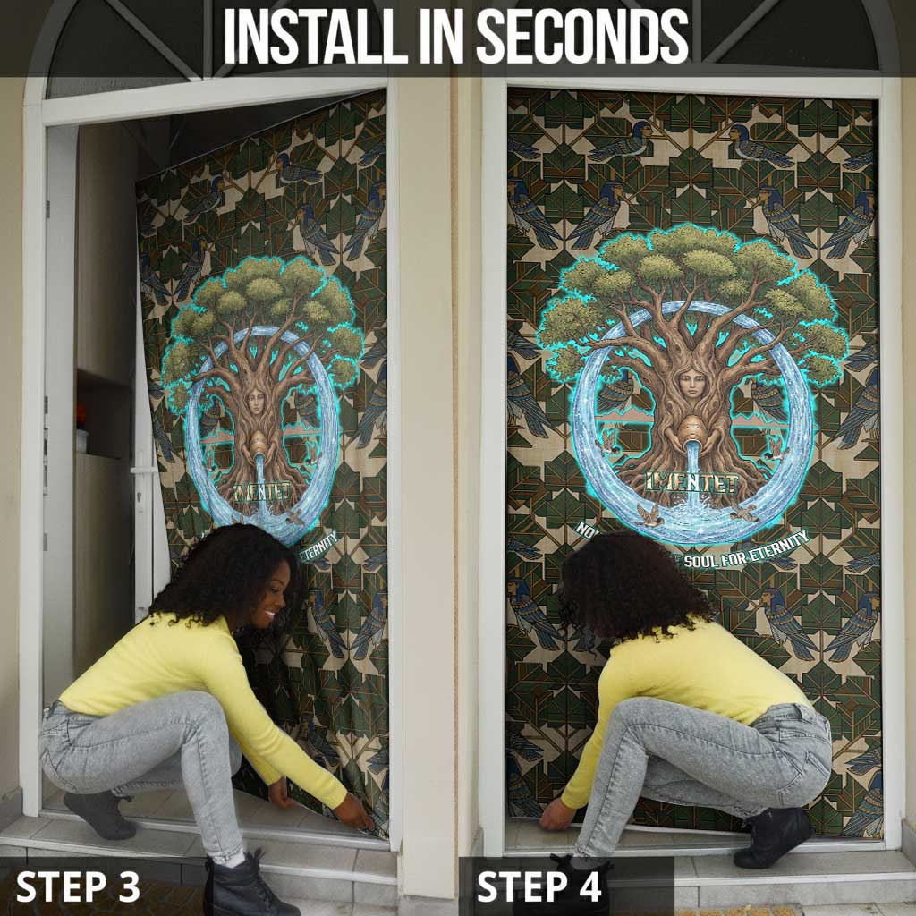 Imentet Egyptian Door Cover with Eye of Horus and Eternal Tree in Afterlife