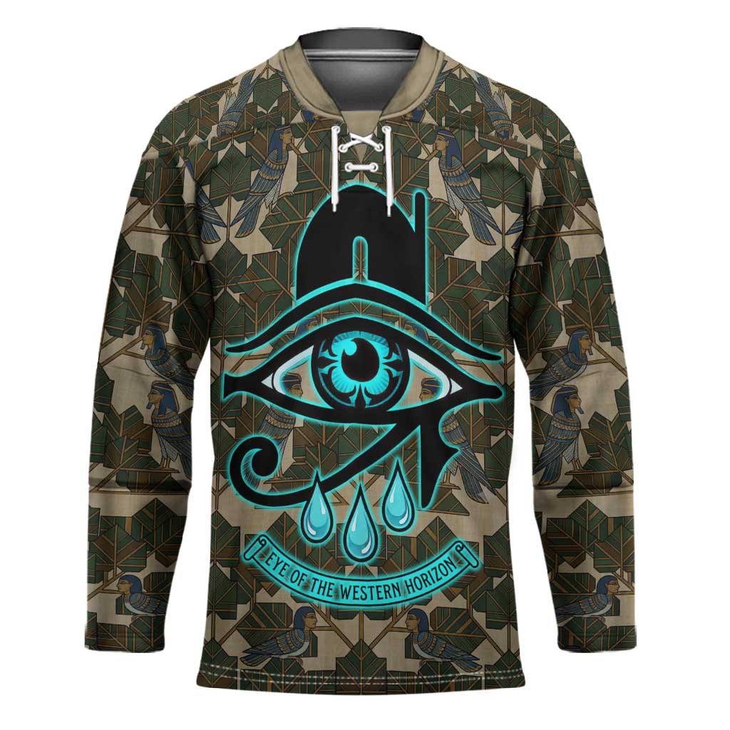 Imentet Egyptian Hockey Jersey with Eye of Horus and Eternal Tree in Afterlife