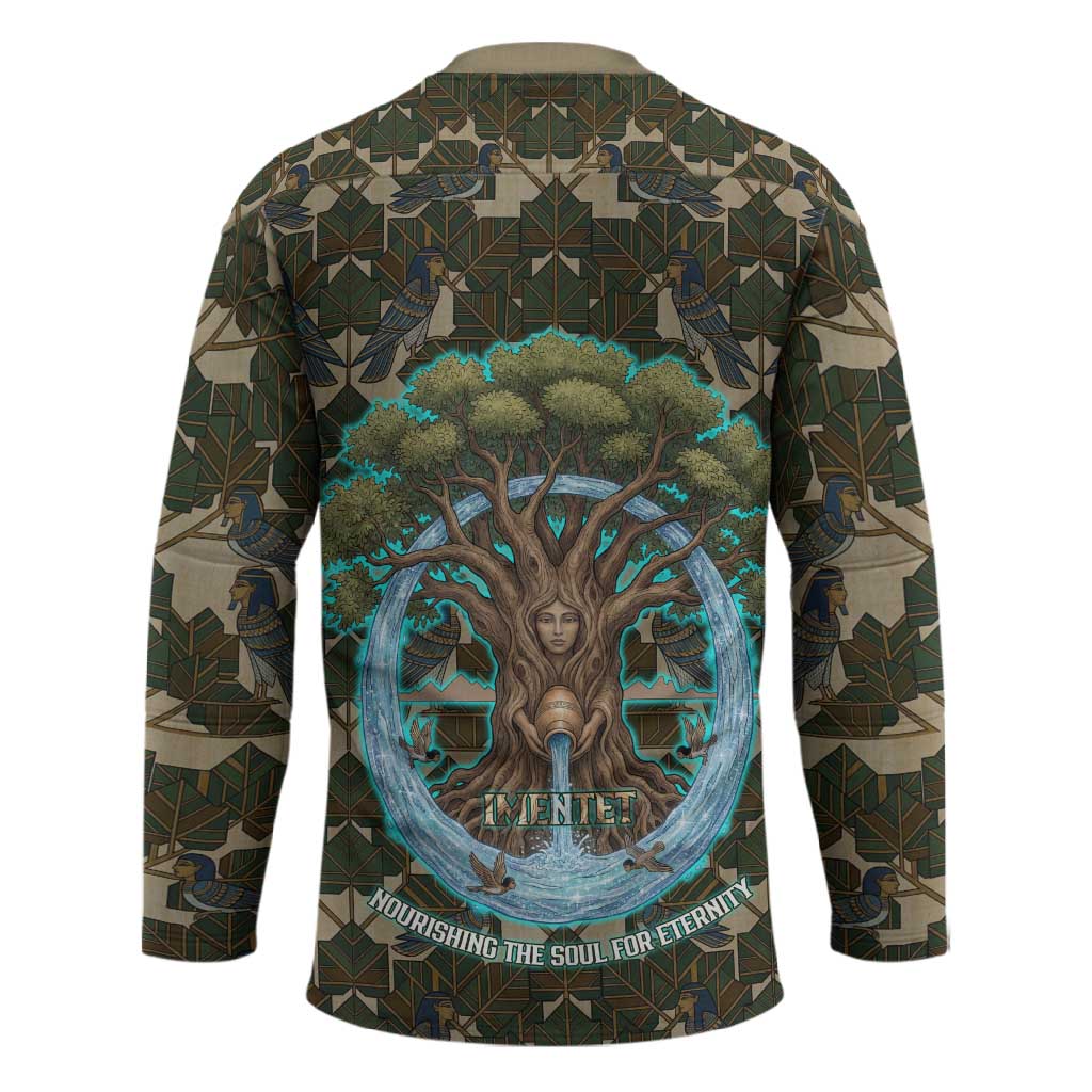 Imentet Egyptian Hockey Jersey with Eye of Horus and Eternal Tree in Afterlife