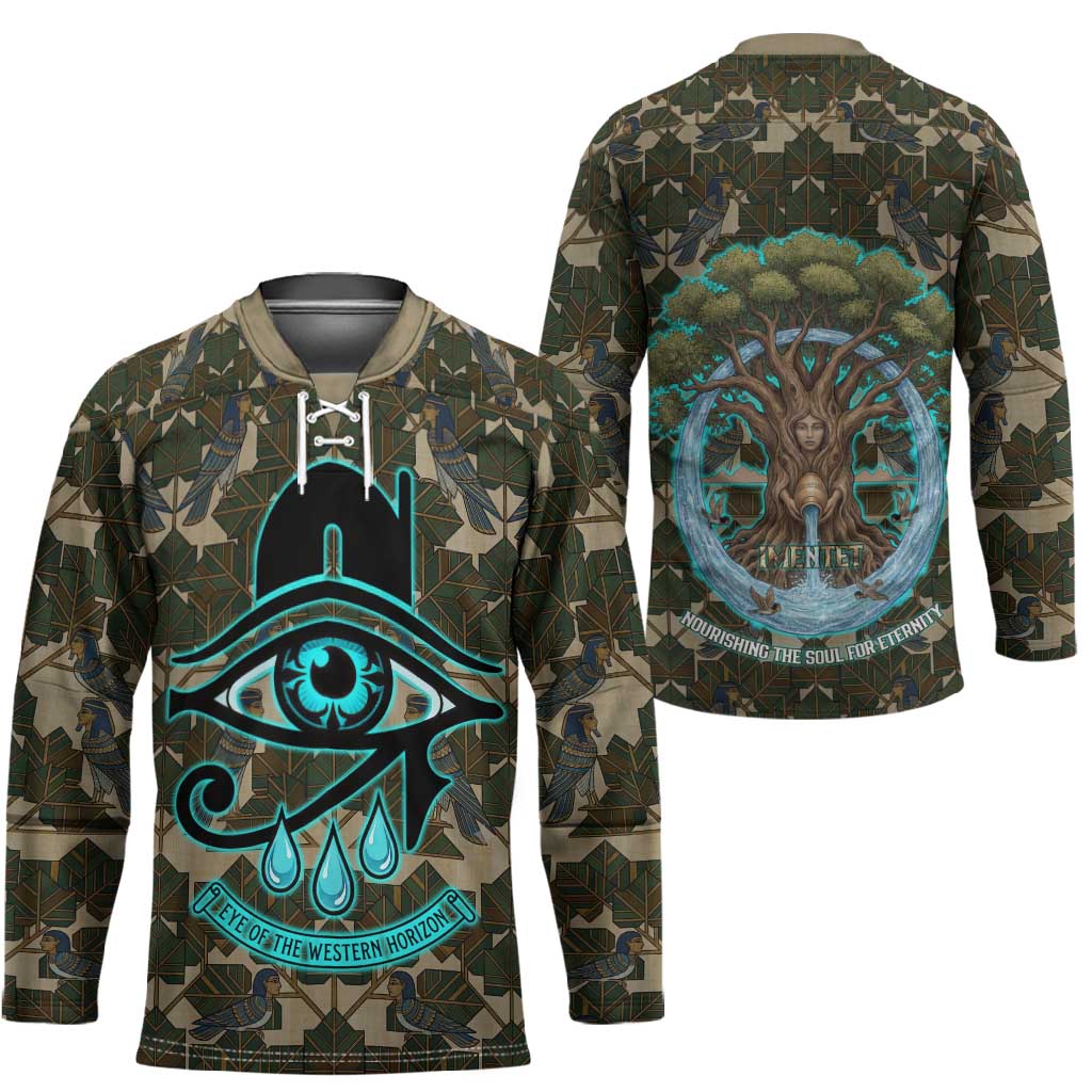 Imentet Egyptian Hockey Jersey with Eye of Horus and Eternal Tree in Afterlife